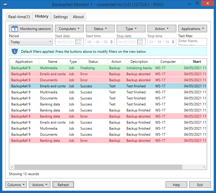 Windows 8 Backup4all Monitor full