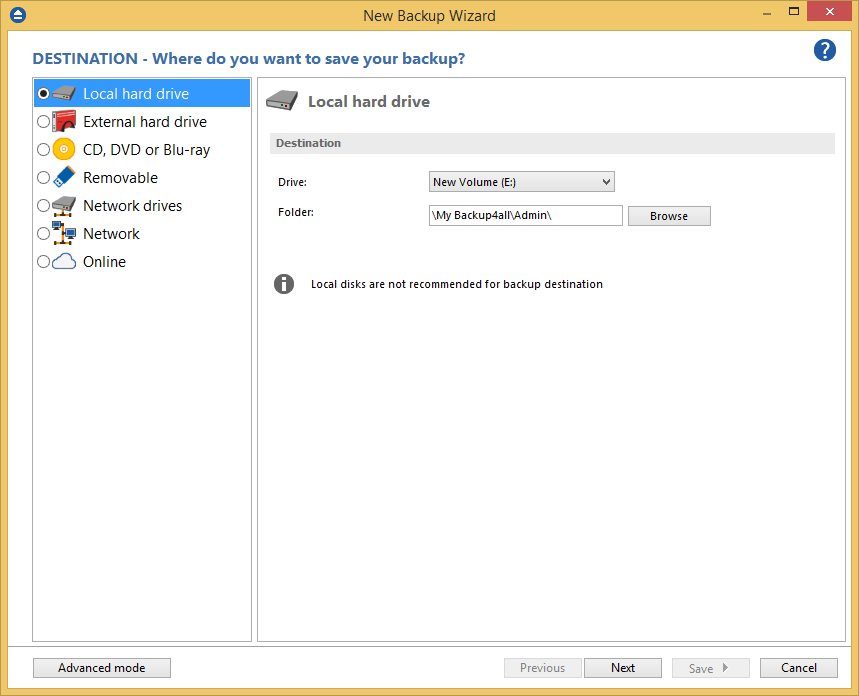 How to configure a new backup How to configure a new backup
