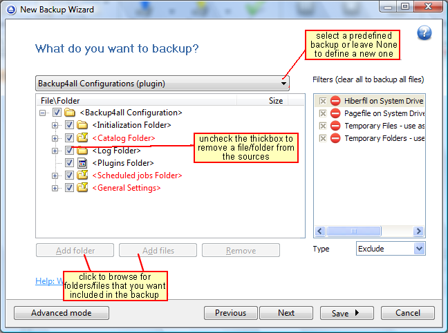 Configure new backup Configure new backup
