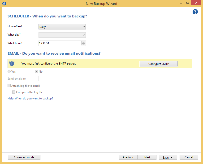 How to configure a new backup How to configure a new backup