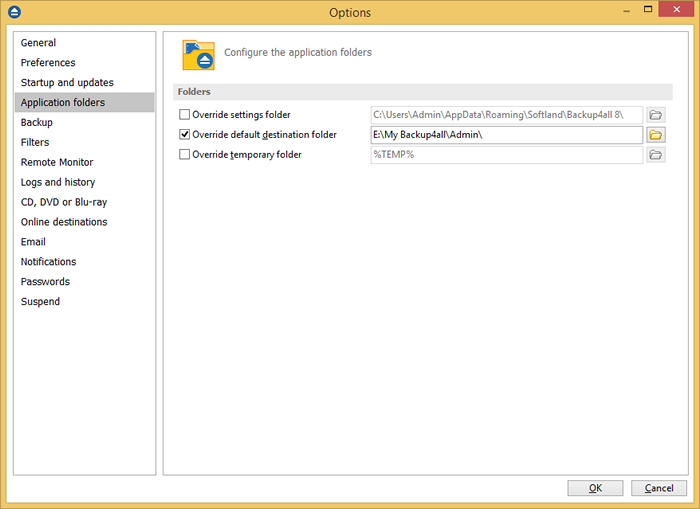 options application folders options application folders