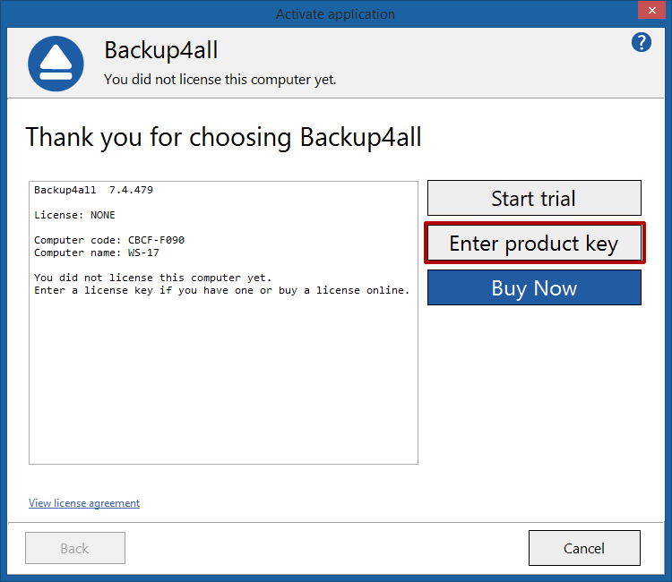 Backup4all 7 - Manual Activation 1 Backup4all 7 - Manual Activation 1