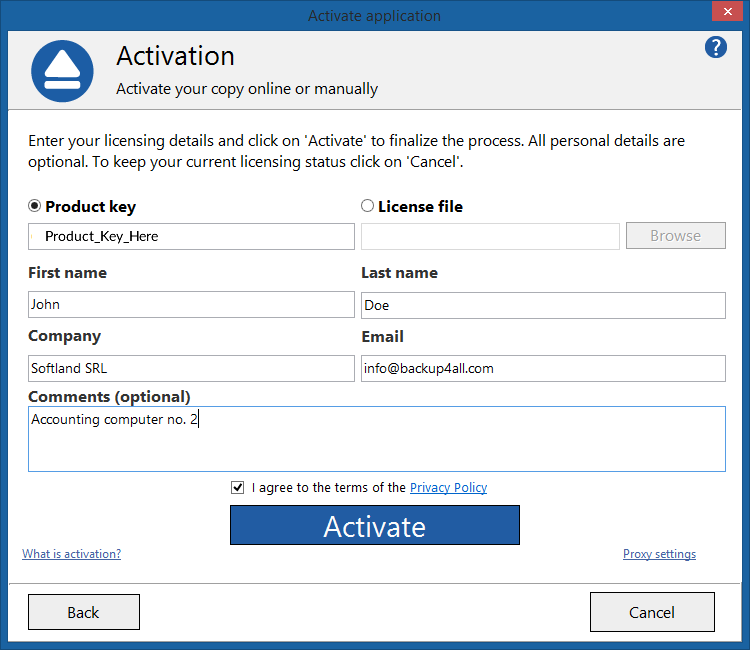 Backup4all 7 - Manual Activation 2 Backup4all 7 - Manual Activation 2