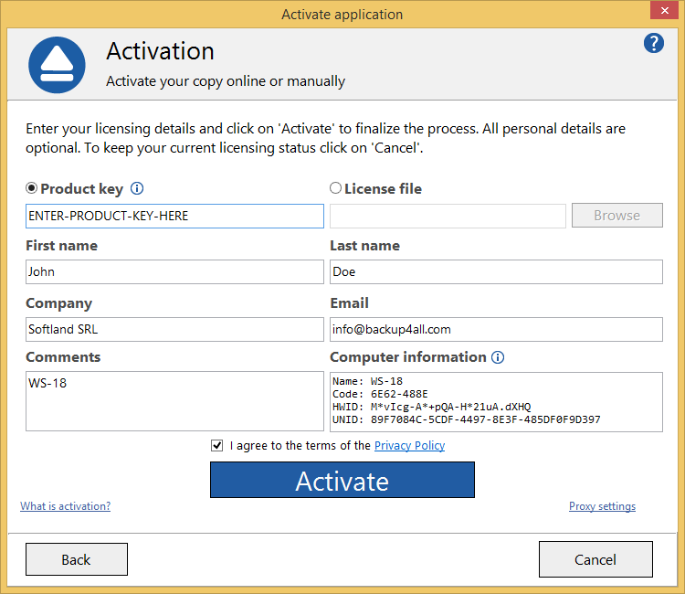 Backup4all 9 - Manual Activation 2 Backup4all 9 - Manual Activation 2