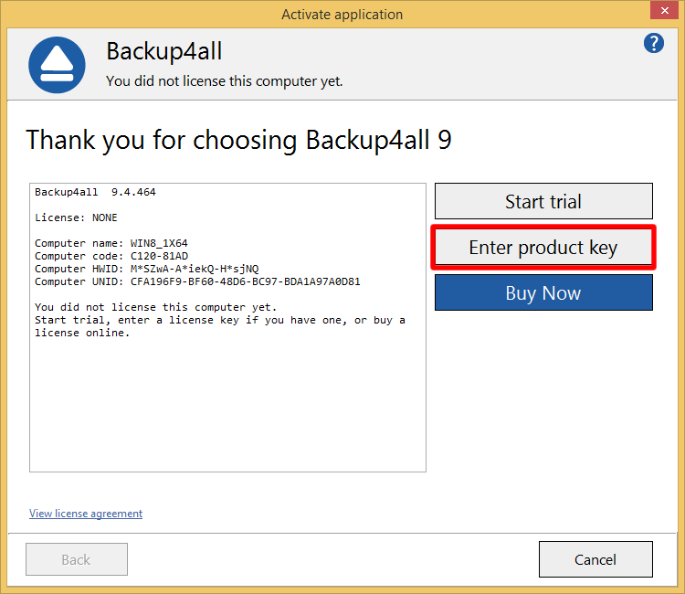 Backup4all 9 - Online Activation 1 Backup4all 9 - Online Activation 1