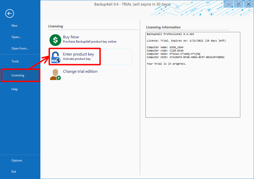 Backup4all 9 - Online Activation 1 Backup4all 9 - Online Activation 1