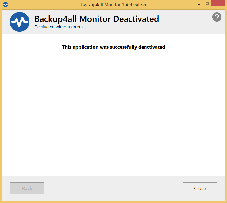 Backup4all Monitor - online deactivation Backup4all Monitor - online deactivation