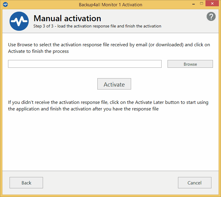 Backup4all Monitor - manual activation Backup4all Monitor - manual activation