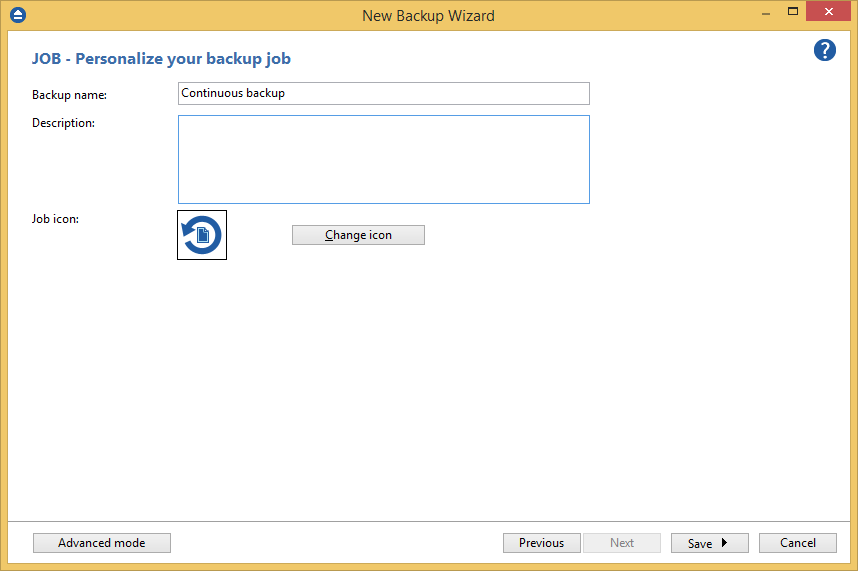 Continuous backup Continuous backup