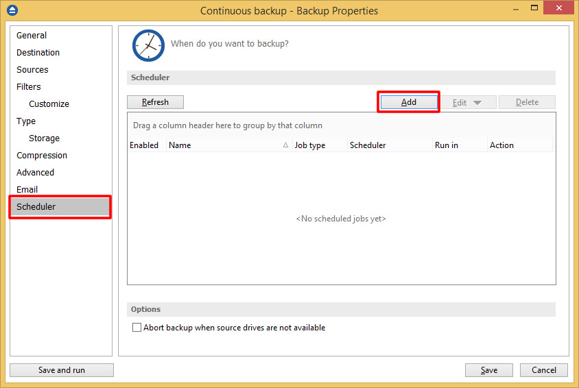 Continuous backup Continuous backup