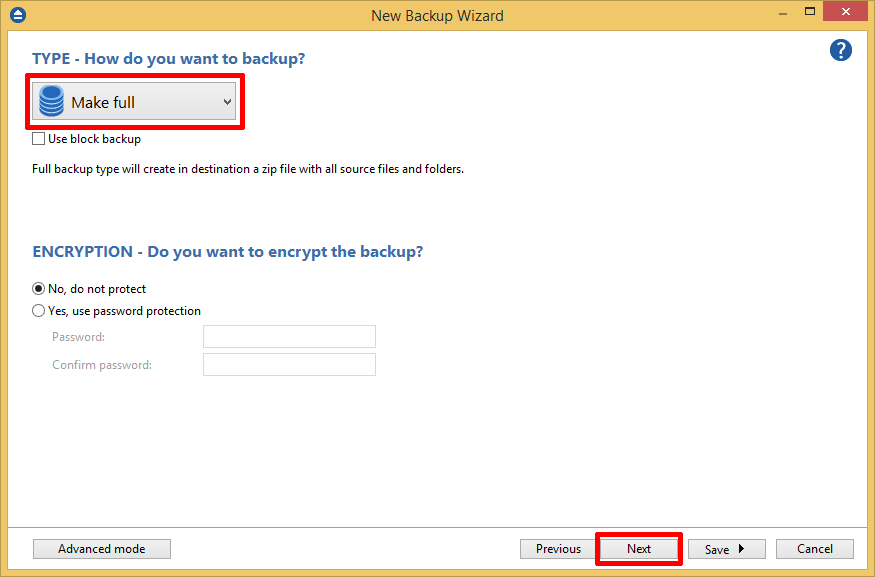 Full backup Full backup