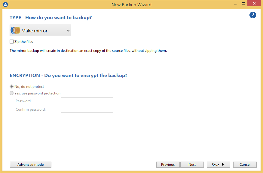 Mirror backup Mirror backup