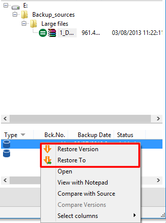 selective restore selective restore