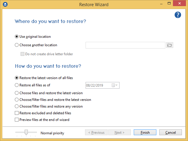 selective restore selective restore