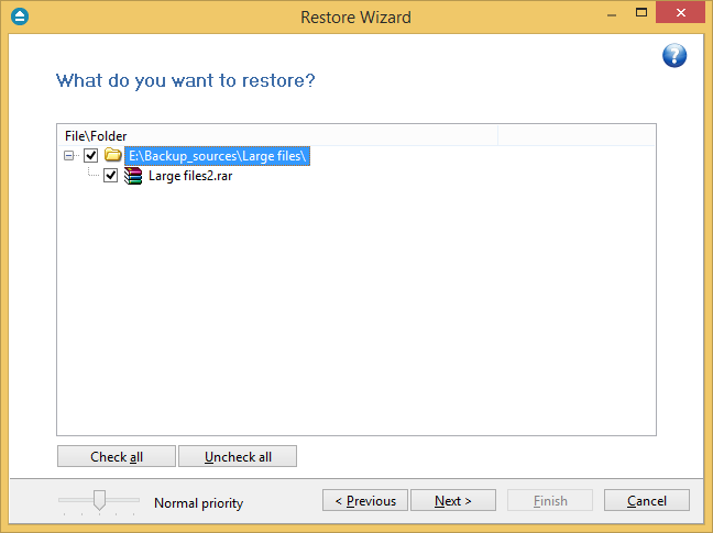 selective restore selective restore
