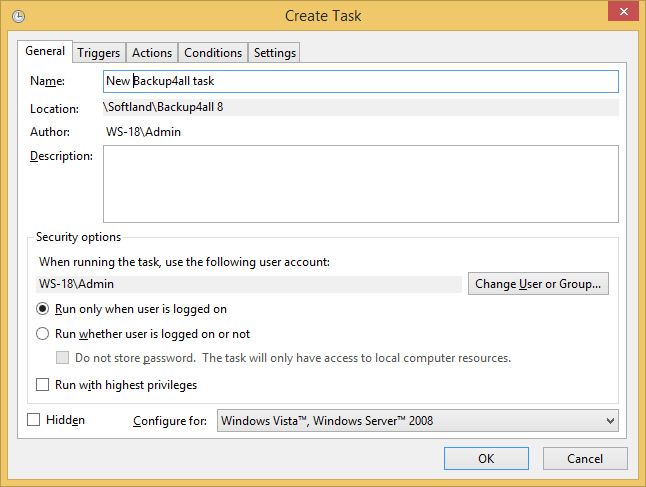 backup properties - scheduler backup properties - scheduler