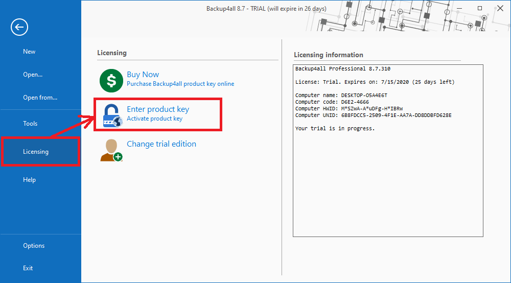 Backup4all 8 - Online Activation 1 Backup4all 8 - Online Activation 1