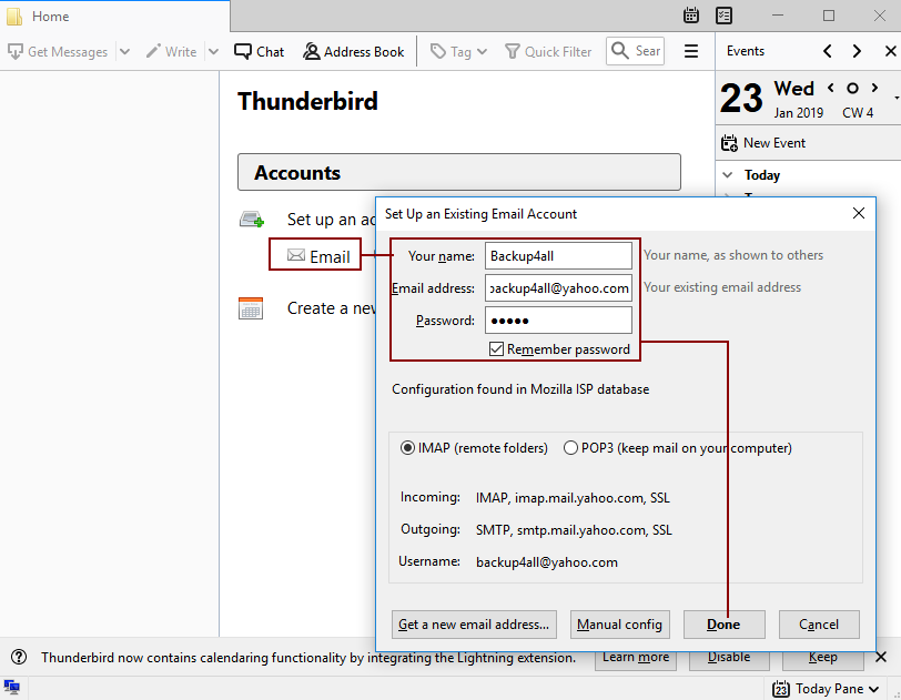 Add Yahoo as an IMAP in Thunderbird Add Yahoo as an IMAP in Thunderbird